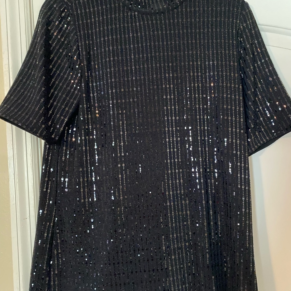 Anne Klein Black Sequin Top